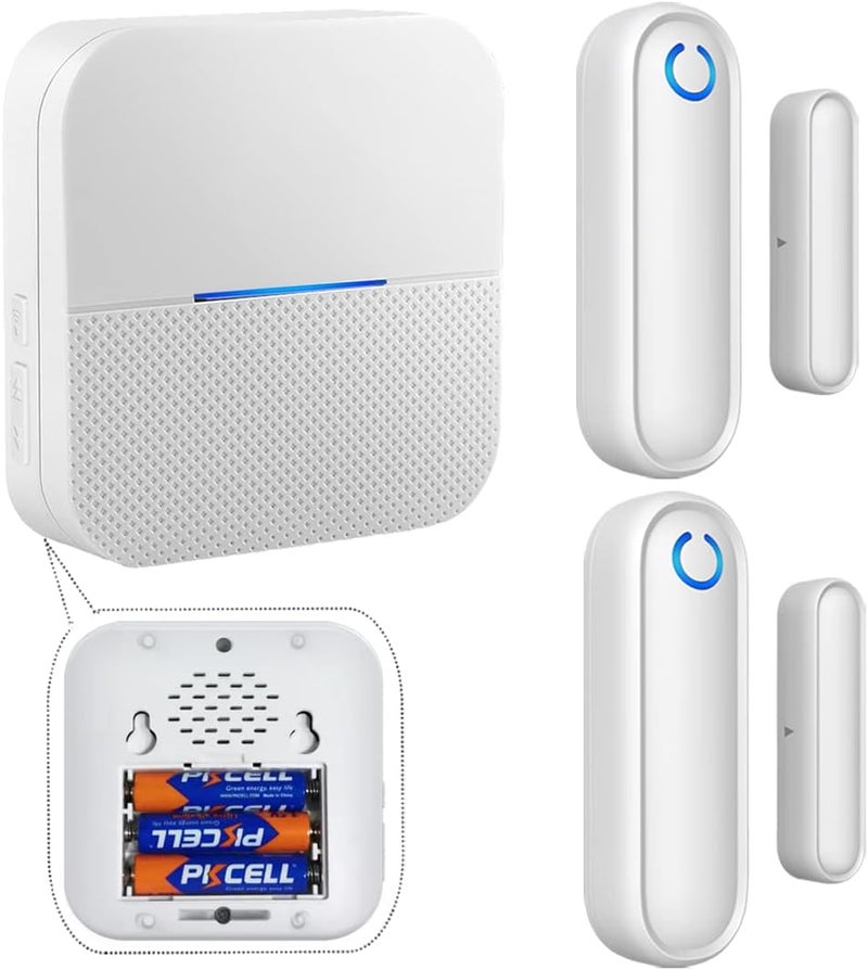 YisTech Portable Caregiver Pager Door Alarms for Dementia Patients/Kids Safety/Home Security,Door Sensor Alarm for Elderly/Business/Home/Store/Mailbox (2 Sensor 1 Portable Receiver) - Image 1